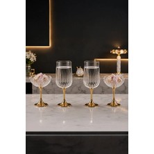iselahome Gold Metal Ayaklı Cam Kahve Yanı Bardak ve Sunumluk Şekerlik Lokumluk Kahve Yanı Ikramlık (2 Şer Adet)