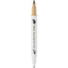 Die Grup Brush Sing Pen Twin Çift Taraflı Fırça Uçlu Kalem Bej