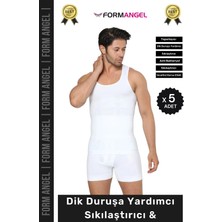 #erkekkorse Dik Duruş Vücut Bel Göğüs Toparlayıcı Göbek Sıkılaştırıcı Erkek Korse Atlet - 5 Adet