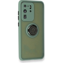 Hsc Bilişim Galaxy S20 Ultra Kılıf Montreal Yüzüklü Silikon Kapak - Yeşil