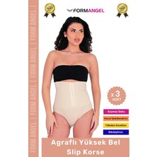 #korse Vücut Şekillendiren Toparlayıcı Kaymaz Agraflı Yüksek Bel Slip Kadın Külot Korse - 3 Adet