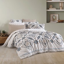 Eva Vintage Desenli Tek Kişilik, Çarşafı Lastikli, Nevresim Takımı (2 Yastık Kılıflı)