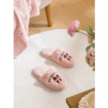 Lc Waikiki Yeni Sezon Slogan Nakışlı Pelüş Kadın Ev Terliği