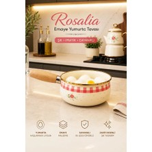 iselahome Rosalia Emaye Yumurta Tavası Sosluk ve Sütlük 1,3 Litre Isıya Dayanıklı 15 cm