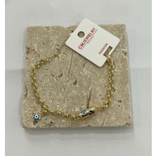 CM Jewelry Yonca ve Nazar Charmlı Bileklik