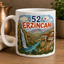 Ajans 313 Erzincan Temalı Baskılı Kupa Bardak – Şelale, Dağ, Taş Köprü ve Geleneksel Evler Tasarımı