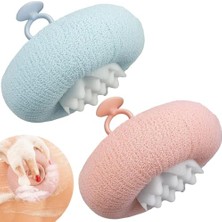 Die Grup 2’li Ayçiçeği Vantuzlu Banyo Topu ve Lif Seti, 3’ü 1 Arada Duş Süngeri, Doğal Lif, Masaj Aparatı, Ultra Yumuşak Kese, Bol Köpük, Asılabilir, Cilt Dostu Fpm Malzeme, Asorti Renk