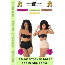 #korse Iz Yapmayan 2 Beden Küçülten Kaymaz Toparlayıcı Lazer Kesim Slip Korse 6'lı Set