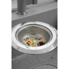 Safestore Paslanmaz Çelik Mutfak Eviye Süzgeci 11.5 cm - Lavabo Tıkanıklık Önleyici Ince Delikli File Süzgeç