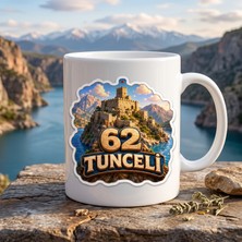 Ajans 313 62 Tunceli Temalı Baskılı Kupa Bardak – Kale ve Dağ Manzaralı Tasarım