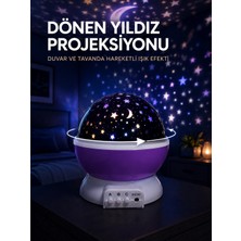 Hobilinka Yıldız Projeksiyon Lambası Döner Başlıklı Renkli Çocuk Odası Gece Işığı