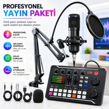 Podcast Mikrofon ve Ses Katı Seti Stüdyo Yayıncı Condenser Tiktok Youtube Dj Ekipmanı