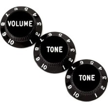 Puandorg Stratocaster (Volume -Tone - Tone) 3'lü Set Kontrol Düğmesi Siyah