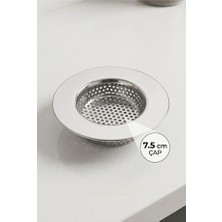 Safestore Paslanmaz Çelik Mutfak Evye Süzgeci 7.5 cm - Lavabo Tıkanıklık Önleyici Yemek Atık Süzgeci