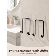 Neverelimsize 2'li Yapışkanlı Duvar Askısı Mutfak Banyo ve Ev Için Askılık