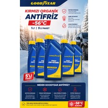 Goodyear 5'li Kırmızı Organik Antifriz -56 °c 1 Lt ( 5 x 1 Litre)