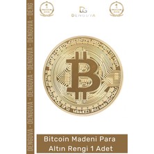#bitcoin Koleksiyonluk Demir Şık Kripto Hatıra Madalyon Fiziksel Bitcoin Madeni Altın Rengi - 1 Adet