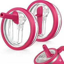 Die Grup Sellhubx 40 Oz Uyumlu Yedek Kapak – Sızdırmaz Leakof Tasarım – Bpa Free Yedek & Upgrade Lid –  Quencher ile Uyumlu Bardak & Termos Kapağı + Iç Pipeti (Fuşya - Koyu Pembe)