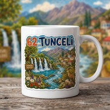 Ajans 313 62 Tunceli Temalı Baskılı Kupa Bardak – Munzur Gözeleri, Dağ Keçisi ve Köy Tasarımı