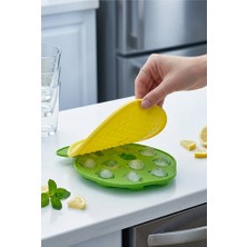 Safestore Limon Şekilli Kapaklı Silikon Buz Kalıbı - 11 Gözlü Pratik Buzluk ve Kokteyl Buz Kalıbı