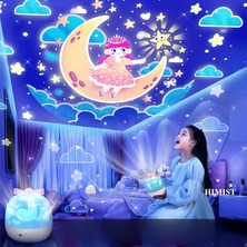 Yıldızlı Projektör Gece Lambası Dönen Gökyüzü Çocuklar, Doğum Günü, Sevgiliye Hediye 10 Projeksiyon