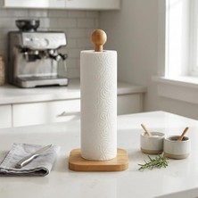 Die Grup DECONOX%100 Doğal Bambu Kare Kağıt Havluluk - Minimalist Dik Ahşap Havlu Standı (12X28 Cm, 1 Adet)