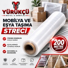 1. KALİTE Küçük Boy Mobilya ve Eşya Sarma Streçi 200 Metre 17 Mikron x 50 cm