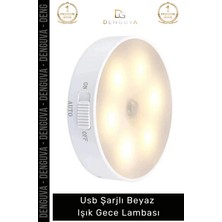 #sensörlülamba Hareket Sensörlü Şarjlı LED Akıllı Otomatik Pratik Modern USB Şarjlı Beyaz Işık Gece Lambası