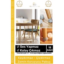 #zeminkoruyucusilikon Silikon Mobilya Zemin Çizilme Önleyici Gürültü Kesici Kapak Pabuç Ayak Kılıf - 12 - Adet