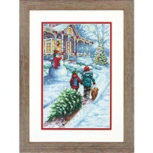 Die Grup 70-08960 Sayılı Kanaviçe Seti, Noel Geleneği, 14 Adet Beyaz Aida Bezi, 9" x 14"