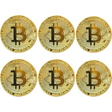 Die Grup Bitcoin Madeni Hatıra Parası, Btc Altın Rengi Hediye Sikke Para, Kutulu Koleksiyon Parası (6 Adet)