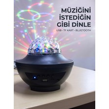 İlk El Grup Bluetooth Müzikli Disko Işığı Rgb Parti Projektörü Dahili Hoparlör USB Micro Sd Destekli