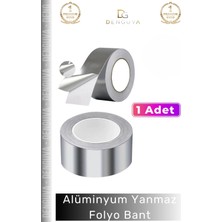 #folyobant Yanmaz Alüminyum Yüksek Isıya Dayanıklı Yalıtım Sızdırmaz Folyo Bant 45MM 5mt - 1 Adet