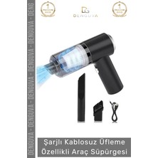 #araçsüpürgesi Güçlü Emiş Performanslı USB Şarjlı Lityum Bataryalı Katlanabilir Akülü Araç Süpürgesi
