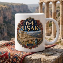 Ajans 313 64 Uşak Temalı Baskılı Kupa Bardak – Antik Kent, Clandras Köprüsü ve Ulubey Kanyonu Tasarımı
