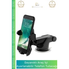 #telefontutacağı Güçlü Vantuzlu Dayanıklı Silikon Pedli Evrensel Tablet Siyah Araba Içi Telefon Tutacağı