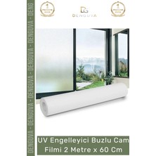 #camfilmi Uv Engelleyici Buzlu Güneş Koruyucu Kaliteli Profesyonel Cam Filmi 2 Metre x 60 cm