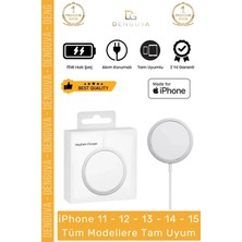 #şarjadaptörü 15W Hızlı Şarj Adaptörü Magsafe Mıknatıslı Typec Beyaz Uyumlu Wireless Charger Adaptörü