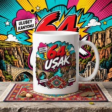 Ajans 313 64 Uşak Temalı Baskılı Kupa Bardak – Ulubey Kanyonu Pop Art Tasarımı