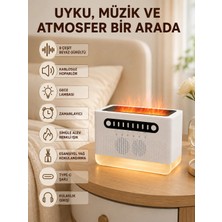 Zenviaa Hoparlörlü Simüle Alev Işıklı Çok Fonksiyonlu Gece Lambası ZNV20245