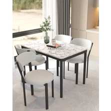 Akte Home Luna 4 Kişilik Mutfak Masa Sandalye Takımı 70X110 cm
