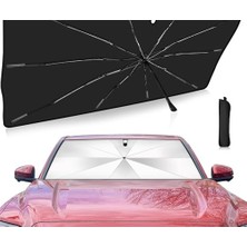 Die Grup Araç Içi Ön Cam Güneşliği, Katlanabilir Şemsiye Şeklinde Otomobil Ön Cam Güneşliği,%99 Etkin Koruma, Otomobil, Suv, (140 x 79 Cm)