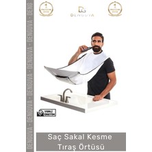 #tıraşörtüsü Vantuzlu Pratik Ev Tipi Kıl Toplama Önlüğü Apronu Saç Sakal Kesme Beyaz Tıraş Örtüsü
