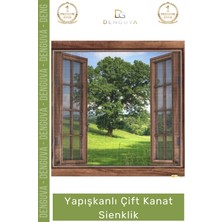 #çiftkanatsineklik 130X150 Pvc Pencere Pratik Montaj Sivrisinek Koruyucu Tül Yapışkanlı Çift Kanat Sineklik