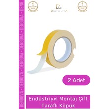 #köpükbant Çift Taraflı Güçlü Yapışkanlı Sabitleyici Endüstriyel Montaj Köpük Bant 10MT - 2 Adet