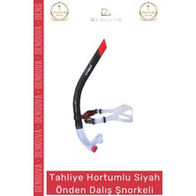 Eğitimşnorkeli Siyah Yüksek Kalite Silikon Tahliye Valfli Profesyonel Önden Dalış Havuz Eğitim Şnorkeli