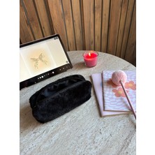 Wooly Joys Siyah Peluş Kalemlik / Tüylü Kalem Çantası / Organizer Kalem Çantası / Kalem Kutusu / 23 Farklı Renk Seçeneğiyle