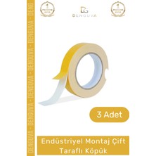 #köpükbant Çift Taraflı Güçlü Yapışkanlı Sabitleyici Endüstriyel Montaj Köpük Bant 10MT - 3 Adet