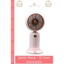 Vantilatör Mini Sessiz Şık Portatif Pastel Soğutucu Taşınabilir USB Şarjlı Masa El Fanı Vantilatör