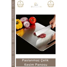 #kesmepanosu Paslanmaz Çelik Dayanıklı Hijyenik Kaymaz Yüzey Profesyonel Modern Meyve Et Kesim Panosu